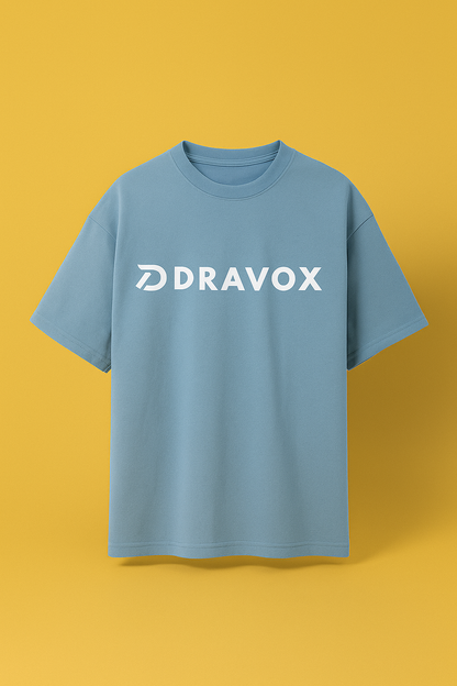 DRAVOX Oversized T-Shirt 240 GSM Premium Cotton - Sky Blue Edition