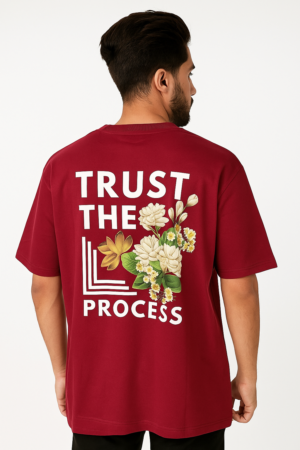 DRAVOX Oversized T-Shirt 240 GSM Premium Cotton - Maroon Edition