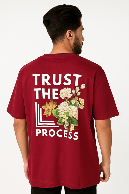 DRAVOX Oversized T-Shirt 240 GSM Premium Cotton - Maroon Edition