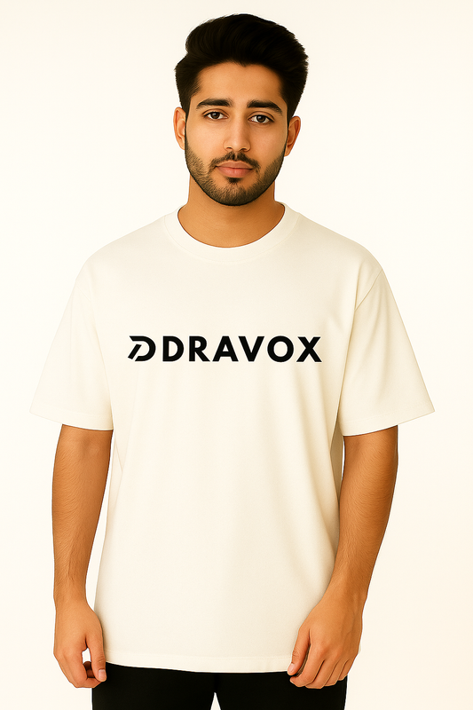 DRAVOX Oversized T-Shirt 240 GSM Premium Cotton - Off White Edition