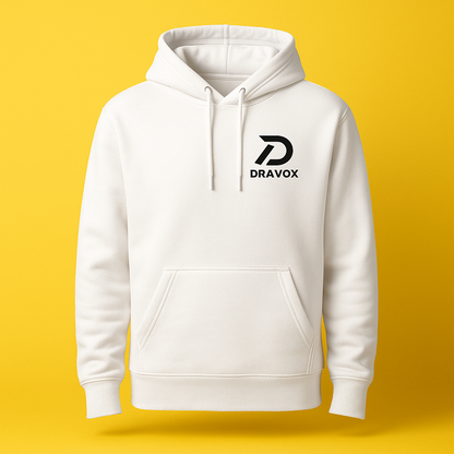 DRAVOX Hoodie 320 GSM Premium Cotton - White Edition